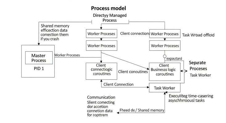Swoole's process model with master process
